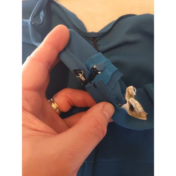 Vintage European Turquoise Stirrup Jumpsuit Romper Size 44/US Small Dancewear - Picture 7 of 9